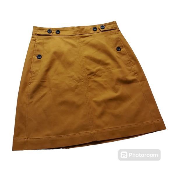 NWOT Ann Taylor Yellow Skirt Button Detail and Pockets - Picture 1 of 5